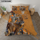 Maxcorners Custom Text Blue Wilderness Deer Hunting Mutilcolor Option Bedding Set 3D All Over Printed