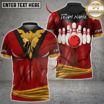 Maxcorners Bowling Strike Pins Champion Personalized Name 3D Unisex Shirt