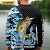 Maxcorners Bass Fishing Camo UPF Shirt, Largemouth Bass Fishing Shirt, Personalized Fishing Shirts For Men