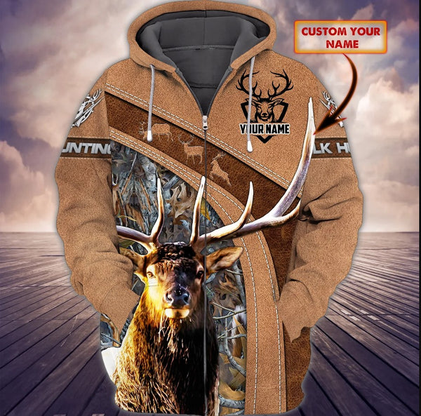 Maxcorners Custom Name Hunting Elk Shirt 3D All Over Printed Clothes