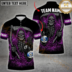 Maxcorners Billiard Ball 8 And Ball 10 Reaper Multicolor Options Personalized Name, Team Name 3D Shirt
