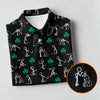 Maxcorners Stick Figure Golf Pose St Patrick's Day Shamrock Black Golf Shirt, Polo Shirts For Men, Golf Shirts For Men