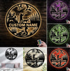 Maxcorners Personalized Metal Sign WITH LED/WITHOUT LED – Duck Hunting Scene with Dog and Hunter – Custom Rustic Wall Decor for Cabin and Lodge LM0110