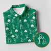 Maxcorners Stick Figure Golf Pose St Patrick's Day Shamrock Green Golf Shirt, Women's Golf Tops, Ladies Golf Polos