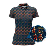 Maxcorners Funny Pattern Golf Shirt, Bigfoot Golf Shirt For Golfer, Bigfoot Santa Golf Shirt For Men