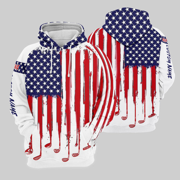 Maxcorners American Flag Custom Golf Polo Shirt, Funny Golf Shirt, Gift For Golfers