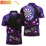 Maxcorners Custom Name Dart Jersey, Purple Dart Shirt for Players, Personalized Darts Outfit for Dart Lovers LM0509