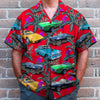 Maxcorners Custom Classic Car Photo Hawaiian Shirt, Purple Parrot Seamless Pattern, Gift For Car Lovers