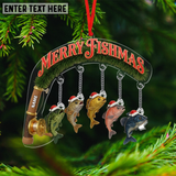 Maxcorners Merry Fishmas - Personalized Fishing Ornament With Charm