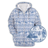 Maxcorners Christmas Golf Shirt, Pattern Golf Shirt For Men, Toile De Jouy Shirt, Jesus Golf Shirt For Golfer