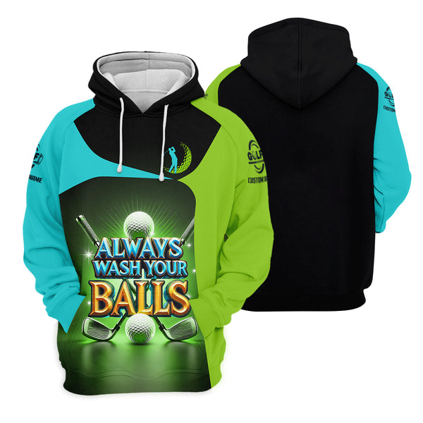 Maxcorners Always Wash Your Balls Custom Golf Polo Shirt, Funny Golf Shirt, Mens Golf Gift