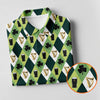 Maxcorners Green And White Argyle Pattern St Patrick's Day Golf Shirt, Women's Golf Shirts, Ladies Golf Polos