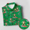 Maxcorners Surfing Santa Tropical Beach Golf Polo Shirt, Christmas Golf Shirt, Women’s Golf Apparel, Golf Polo For Women LM1507