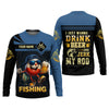 Maxcorners I Just Wanna Drink Beer And Jerk My Rod SPF Shirts, Fishing Shirts For Men, Funny Fisherman Gift