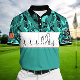 Max Corner Pride Heart Beat Golf Lover, Cool Polo 3D AOP For Lovers Multicolor Custom Name