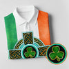 Maxcorners Celtic Cross Knotwork St Patrick's Day Shamrock Golf Shirt, Men's Golf Polo Shirts, Golf Shirts For Men