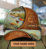 Maxcorners Fishing Leather Pattern Personalized Classic Cap