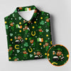 Maxcorners St Patrick's Day Leprechaun Golf Pose Irish Flags Shamrock Golf Shirt, Golf Tops For Men, Golf Shirts For Men