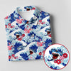 Maxcorners Funny Shark Japanese Wave Hawaiian Golf Shirt, Women's Golf Tops, Ladies Golf Shirts LM1507
