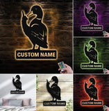 Maxcorners Personalized Funny Duck Metal Sign WITH LED/WITHOUT LED, Unique Hunting Cabin Wall Decor, Waterfowl Lover Gift LM0110