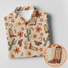Maxcorners Colorful Western Cowboy Boots Pattern Hawaiian Golf Shirt, Ladies Golf Shirt, Women’s Golf Apparel (Copy) LM1507