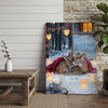 Maxcorners Winter Deer Couple Cozy Snow Scene Personalized Name Canvas