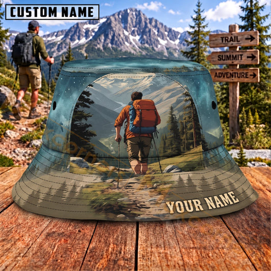 Maxcorners Hiking Mountain Backpacker Trail Adventure Personalized Name 3D Cap