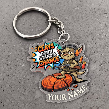Maxcorners Clay Shooting Funny Shooter And Clay Target Stand A Chance Customized Name 3D Keychain And Ornament