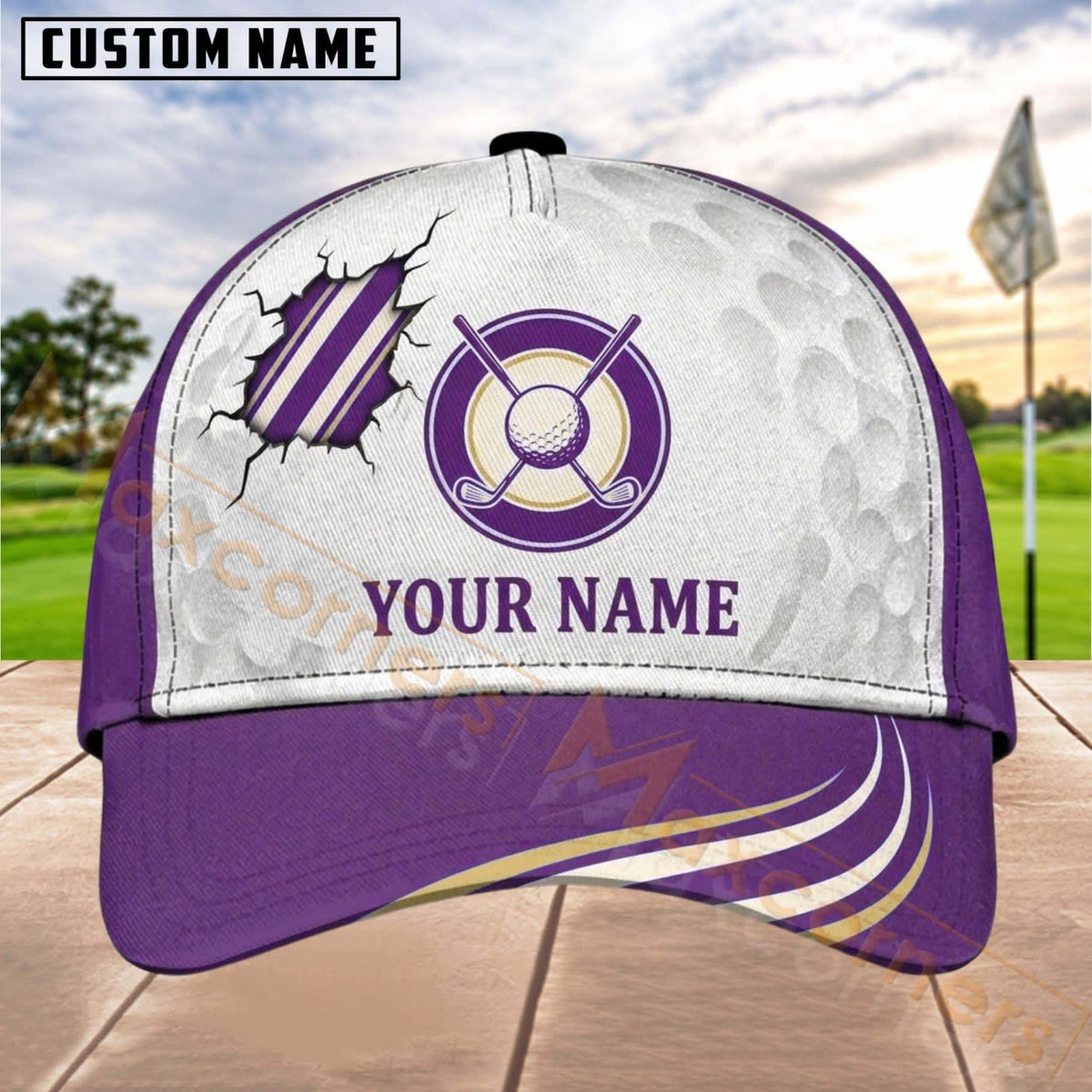 Maxcorners Golf Target Claw Scratch Personalized Name 3D Cap (6 Colors)