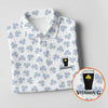 Maxcorners Vitamin G Shamrock Pattern Golf And Beer White Golf Shirt, St Patrick's Day Golf Shirt, Polo Shirts For Men