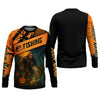 Maxcorners Bigfoot Halloween Fishing UPF Shirts, Fish Button Up Shirt, Fisherman Gift, Bass Fishing