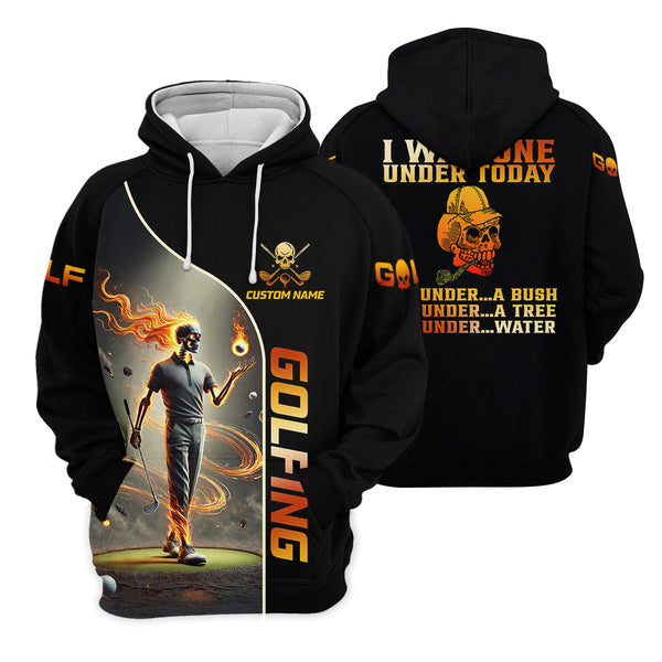 Maxcorners I Was One Under Today Custom Men's Golf Polo Shirt, Funny Skull Golf Shirt, Dad Golf Gift