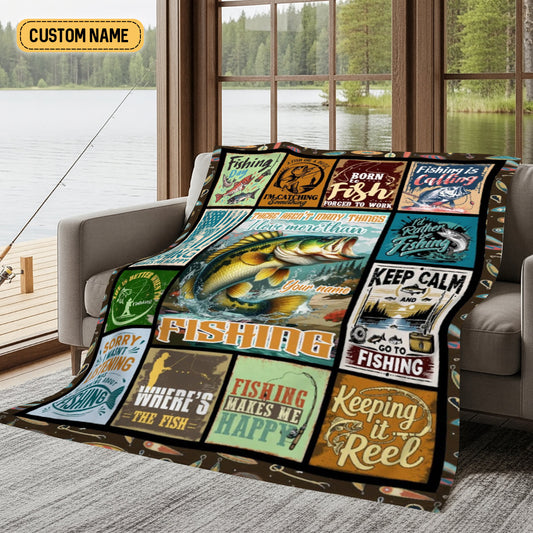 Maxcorners There Aren't Many Things I Love More Than Fishing Custom Name Blanket, Fishing Blanket, Gift For Fishing Lover LM0201
