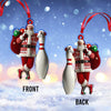 Maxcorners Custom Name Bowling Santa Ornament, Bowling Lover Christmas Gift 2D Flat LM2111