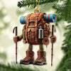 Maxcorners Custom Name Hiking Ornament, Hiking Lover Christmas Decoration 2D Flat LM2111