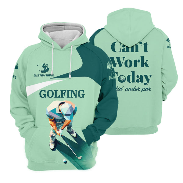 Maxcorners Can't Work Today Feelin Under Par Custom Men's Golf Polo Shirt, Funny Golf Shirt, Gift For Golfers