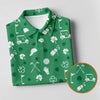 Maxcorners Golf Items Seamless Pattern St. Patrick’s Day Shamrock Golf Shirt, Women's Golf Tops, Ladies Golf Polos
