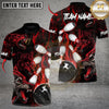 Maxcorners Crimson Howl: Strike Night Bowling Multicolor Customized Name, Team Name 3D Shirts