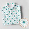 Maxcorners Grid Pattern Shamrock Golf Shirt, St Patrick's Day Golf Tops For Men, Golf Shirts For Men, Polo Shirts For Men