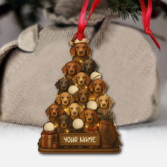 Maxcorners Personalized Dachshund Golf Ornament, Christmas With Dog Ornament, Cute Golf Ornament For Dog Lovers
