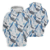 Maxcorners Blue Feather Golf Polo Shirt, Mens Golf Gift, Mens Tropical Shirts