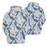 Maxcorners Blue Feather Golf Polo Shirt, Mens Golf Gift, Mens Tropical Shirts