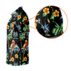 Maxcorners Black Tropical Parrot Palm Flower Pattern Golf Shirt, Women’s Golf Polo, Ladies Golf Shirts, Golf Tops For Women LM1507