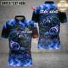 Maxcorners Bowling Flaming Skull Reaper Multicolor Customized Name, Team Name 3D Shirts
