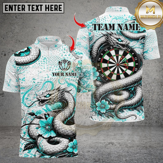 Maxcorners Darts Dragon With Flower Multicolor Customized Name, Team Name 3D Shirt