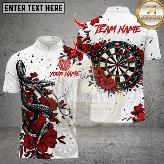 Maxcorners Darts Snake Flower Dartboard Design Multicolor Customized Name, Team Name 3D Shirts