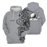 Maxcorners Strike Grey Tribal Tattoo Custom Men's Golf Polo Shirt, Funny Golf Shirt, Dad Golf Gift