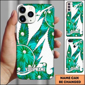 Maxcorners Golf Tropical Green Herbal Leaf Pattern Personalized Phone Case