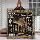 Maxcorners Fishing Dad 3D Quilt - Blanket