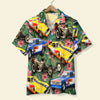 Maxcorners Drag Racing Custom Car Photos with Floral Pattern, Personalized Hawaiian Shirt, Gifts for Drag Racers